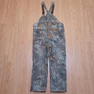 Vtg Duxbak Realtree Camo Insulated Bib Overalls Mens Large 38-40" Waist Hunting - Picture 1 of 5