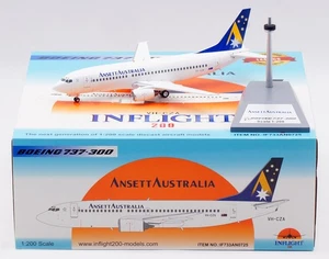 1:200 INFLIGHT Ansett Australia Airlines Boeing B737-300 VH-CZA Diecast Model - Picture 1 of 14
