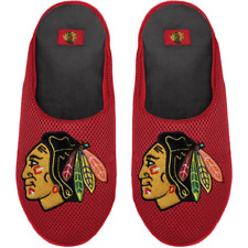 New Chicago Blackhawks FOCO Youth Big Logo Colorblock Mesh Slippers - Large -Red