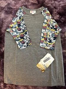 Lularoe Kids Shirt Sloan Raglan T Size 6  3/4 Sleeves Disney NWT - Picture 1 of 4