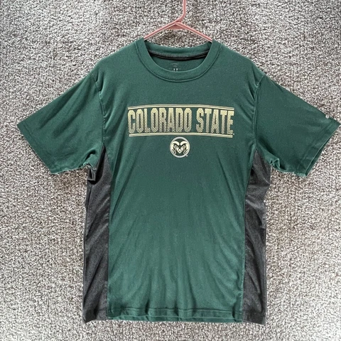 Colorado State Rams Shirt Mens Large L Green Colosseum Short Sleeve NCAA Cover