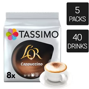 Tassimo Coffee Pods L'OR Cappuccino 5 Packs (40 Drinks) - Picture 1 of 8