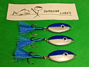3 - 5/8 oz JIG Lead Fishing Spoons Lures Casting Jigging Slab Blue / Silver - Picture 1 of 6