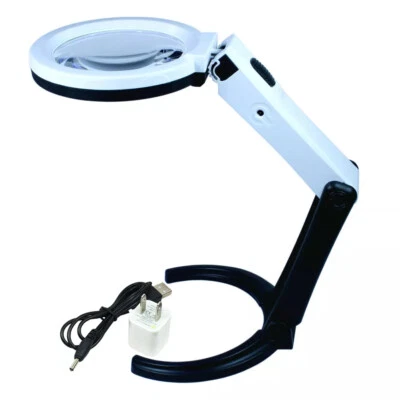 2.5x-8x Foldable LED Lighted Magnifying Lamp Reading Magnifier with USB Charger - Image 1 of 4