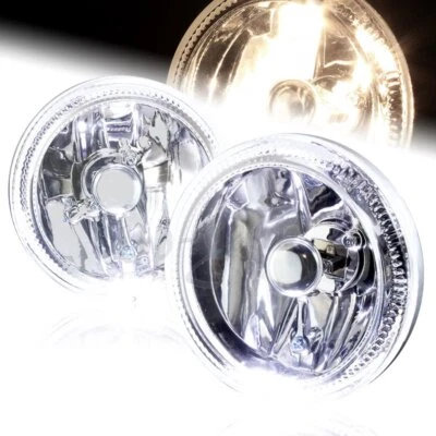 4" Redondo Blanco Halo Cromo Carcasa Lente Transparente Antiniebla Luces de Conducción Lámparas Universal Foto 1 de 4