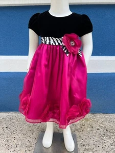 Bonnie Jean Girls Size 4 Black and Pink Party Dress - Picture 1 of 1