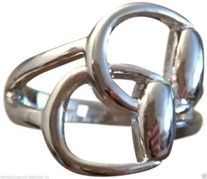 REITER INSPIRIERT, DOPPELTES PFERDEGEBISS SILBER RING - Bild 1 von 8