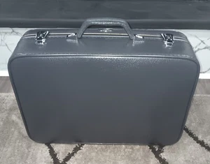 Rare Vintage Sears Featherlite Briefcase Suitcase Dark Blue Luggage Carry - Picture 1 of 23