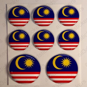 Adesivo Malesia Resinato 3D Adesivi Bandiera Malesia Resinati TONDO Resine Auto - Bild 1 von 1