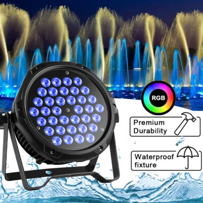 360W Waterproof LED PAR Lights RGBW Stage Lighting DMX DJ Disco Party Show Light - Image 1 of 4