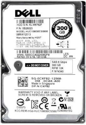 Hard Drive Dell 0CXF82 HUC109030CSS600 300GB 10000RPM 64MB SAS-2 2.5" - Image 1 of 3