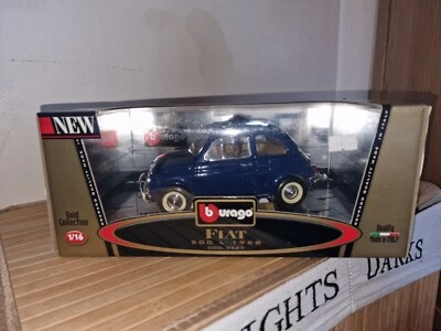 Burago 3327 FIAT 500 L 1968 Die-Cast Car 1/16 Scale GOLD COLLECTION RARE - Image 1 of 3