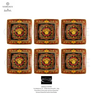 Versace Rosenthal - Ikarus Medusa Rosso - 6 Coppette quadra piana cm 12x12 - Imagen 1 de 6