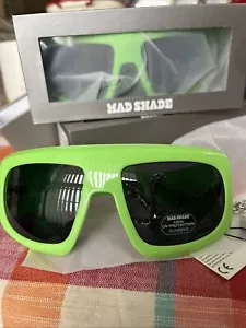 Mad Shade Sunglasses W/Chain, Green Plastic Frames. - Picture 1 of 5