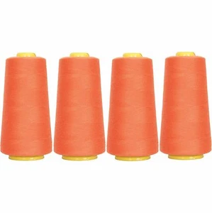 4 BIG CONES TEX ORANGE SERGER SEWING THREAD 2750 YD TEX 27 40S/2 - THREADART - Picture 1 of 8