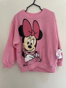 Disney Junior Toddler Girl Minnie Mouse Graphic Cozy Pullover Sweatshirt Pink 5T - Picture 1 of 3