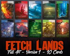 FETCH LANDS #2 - Set of 10 - Full Alternative Art Custom Cards + 2 Bonus Cards