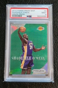 2012-13 Panini Prizm Green Prizm Retail MVP Shaquille O'Neal PSA 9 SSP