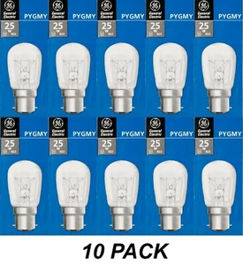 10 x 25W Clear Pilot Light Globes Bulbs Lamps B22 Bayonet BC - GE Pygmy - Picture 1 of 5