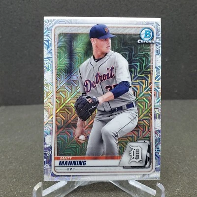 2020 Bowman Chrome Baseball Matt Manning Mojo Refractor #BCP-229 Tigers - Image 1 of 2