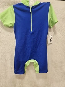 NOS CWD Kids Blue Green Youth Rash Guard Wetsuit Surf UV Block Sz 7/8 Imperfect  - Picture 1 of 15