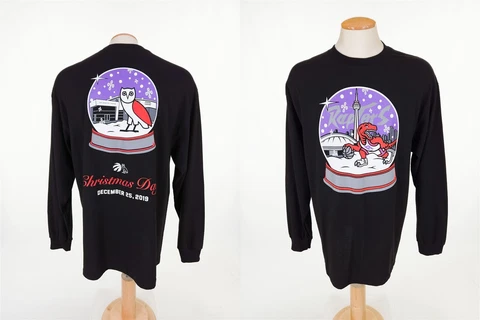 NBA XL Toronto Raptors OVO 2019 Christmas Day Game Long Sleeve Shirt Cover