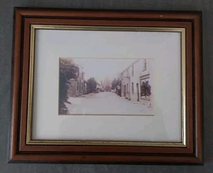 Vintage B&W Three House Holds Chalfont St Giles Print Picture Wood Frame 10x8 In - Foto 1 di 13