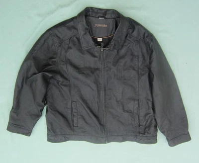 Chaqueta de abrigo de cuero negra para hombre St. John's Bay talla 3XLT Foto 1 de 3