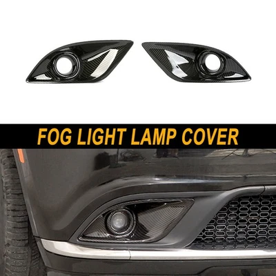 Carbon Fiber Front Bumper Fog Light Lamp Decor Cover Trim For Dodge Durango 11+ Foto 1 de 4