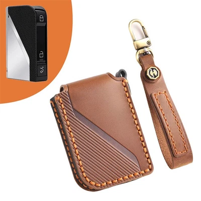 Leather Car Key Case Cover Holder Shell For LYNK & CO 08 Smart Remote Keychain - Image 1 of 3
