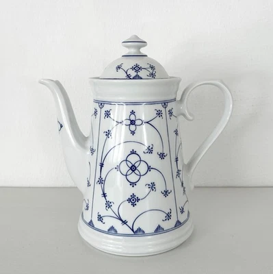 Form Marienbad Ingres Weiss große Kanne Kaffeekanne Indisch Blau Strohblume - Bild 1 von 2