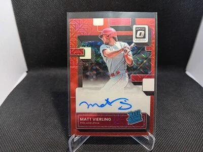 2022 Panini Donruss Optic Matt Vierling Rookie Red Mojo Prizm /99 - Image 1 of 4