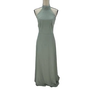 After Six Sleeveless Tie Back Halter Gown - Pale Green - size 10 - Picture 1 of 9