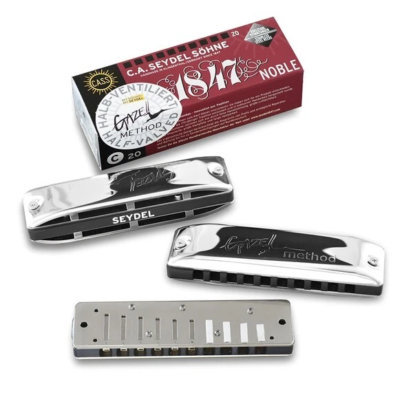 PT Gazell Valved Seydel 1847 Noble STAINLESS STEEL REED Harmonica -Pick a Key - Image 1 of 2