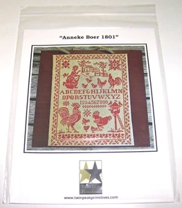 ANNEKE BOER 1801 Counted Cross Stitch Sampler Chart CHICKENS - Picture 1 of 1