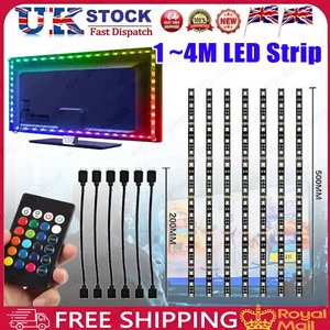 1-6M TV Backlight LED Strip Lights USB RGB 5050 Lighting Strips Remote Control - Picture 1 of 21