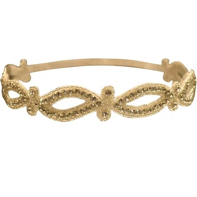 Diadema adornada Mia, pedrería dorada, diseño recortado, ajustable 1 pieza Foto 1 de 2