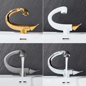 Grifo mezclador lavabo lavabo 1 orificio con caño de cascada grifo mezclador - Imagen 1 de 50