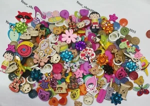 MIXED BUTTONS ASSORTED ANIMAL HEART FLOWER ART CRAFT SEWING CARD SCRAPBOOK.. - Picture 1 of 11