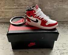 Nike Mini Jordan 3D Keyring Trainer sneaker Bright Red White Lace shoe Gift Box