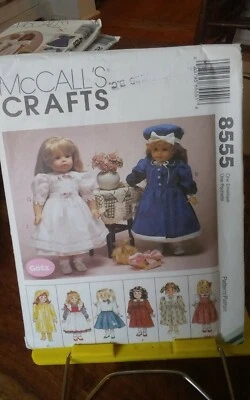 McCalls Crafts Gotz 8555 18" doll clothes dresses pinafore poodle skirt coat NEW - Image 1 of 2