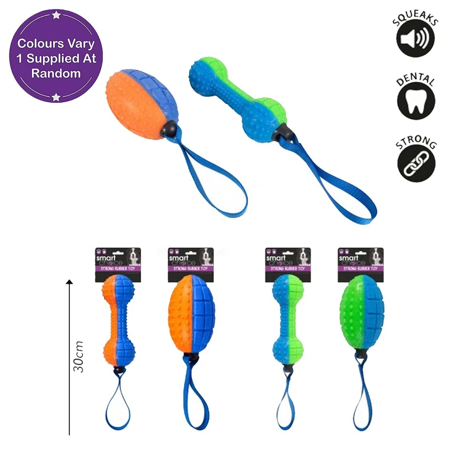 Strong Rubber & Squeaky Dog Toy (Single) Assorted Designs - Image 1 of 1