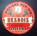 Vintage Tab Round Red For Barrel Desbois Orleans Vinegar Pure Wine