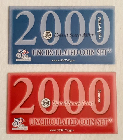 2000 U.S. Mint Uncirculated Coin Sets - "Philadelphia & Denver" - 20 Coins Cover