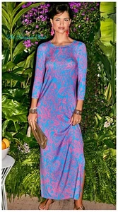 Lilly Pulitzer NWT Morgann Maxi Aura Pink Leaf An Impression $228 Size XL - Picture 1 of 24