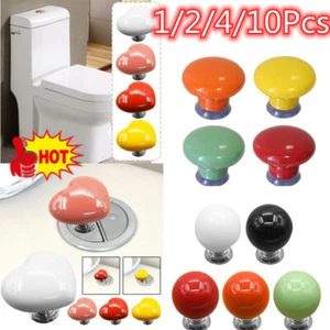 Universal Dual Push Button Colored Heart ShapedToilet Flush Button Replacements - Picture 1 of 37