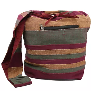 Umhängetasche Stoffbeutel Indien-Beutel Tasche goa hippie boho Bordeaux Rot kk - Bild 1 von 2