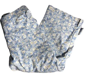 Girls Capris Pants Size Medium 7-8 Stretch Gap Kids Floral Blue - Picture 1 of 8