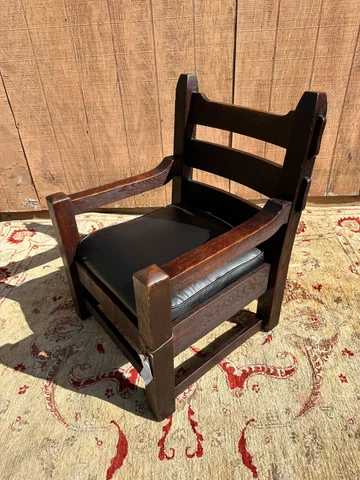 Antique  large   HARDEN  ARTS and CRAFTS  arm lounge chair stickley era w7658 Cover