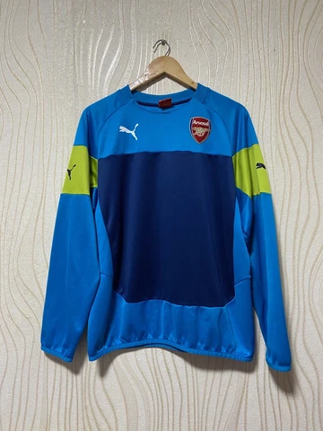 ARSENAL LONDON TRAINING FOOTBALL SOCCER SWEATSHIRT PUMA sz L MEN BLUE Cover